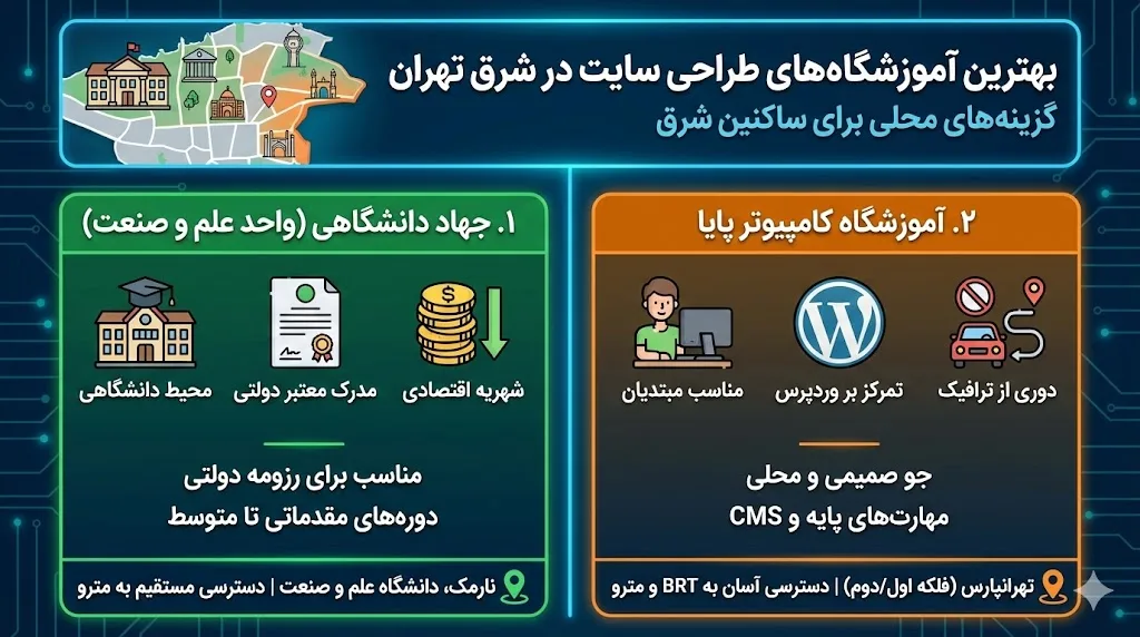 بهترین آموزشگاه طراحی سایت در شرق تهران