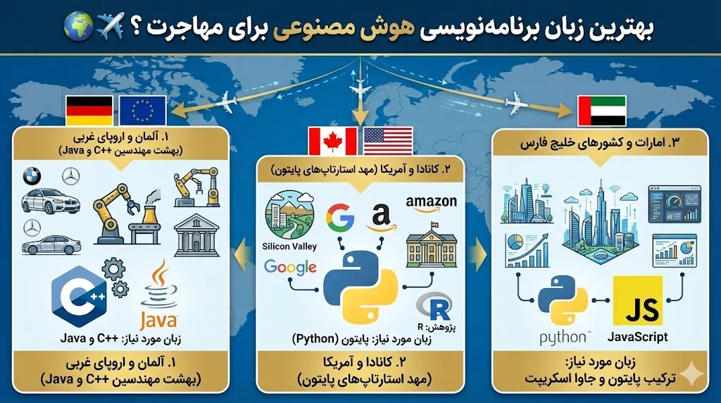 بهترین زبان برنامه نویسی هوش مصنوعی برای مهاجرت ؟