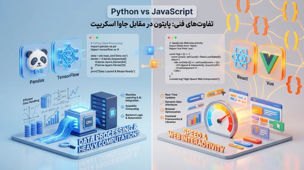 تفاوتهای فنی پایتون یا جاوا اسکریپت