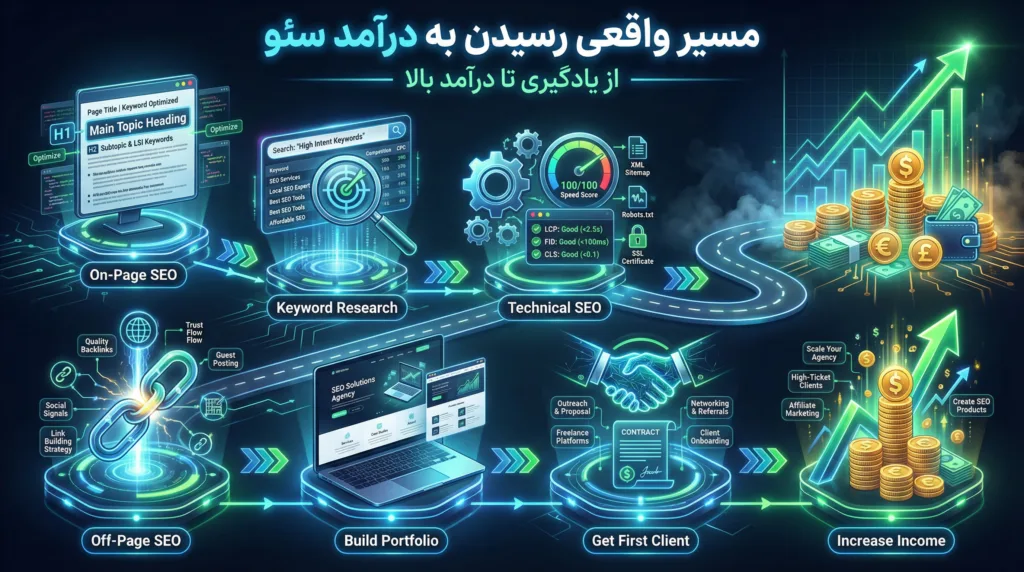 مسیر واقعی رسیدن به درآمد سئو